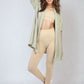 Open Front Roll Up Sleeve Cardigan