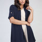 Open Front Roll Up Sleeve Cardigan