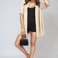 Open Front Roll Up Sleeve Cardigan