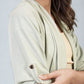 Open Front Roll Up Sleeve Cardigan