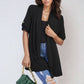 Open Front Roll Up Sleeve Cardigan