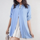 Open Front Roll Up Sleeve Cardigan