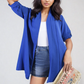 Open Front Roll Up Sleeve Cardigan