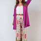 Open Front Roll Up Sleeve Cardigan