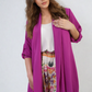 Open Front Roll Up Sleeve Cardigan