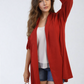 Open Front Roll Up Sleeve Cardigan