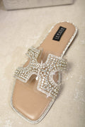 Embellished Cut Out Strap Flat Sandals - BB Fashion Outlet