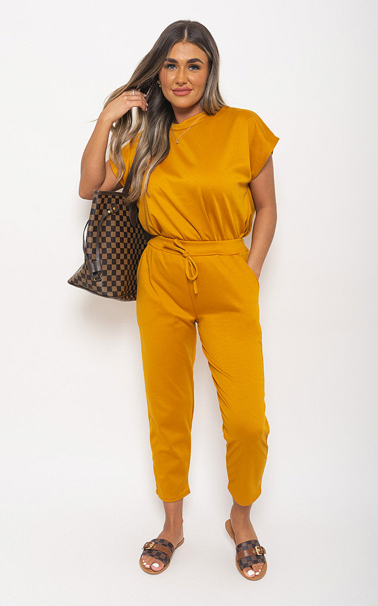 Short Sleeve Boxy Lounge Wear Co-ord Set