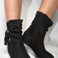 Tassle Detail Rouched Ankle Boots