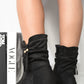 Tassle Detail Rouched Ankle Boots