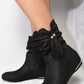 Tassle Detail Rouched Ankle Boots