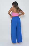 Elastic High Waist Wide Leg Trousers - BB Fashion Outlet