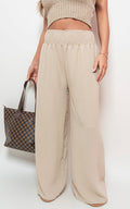 Elastic High Waist Wide Leg Trousers - BB Fashion Outlet