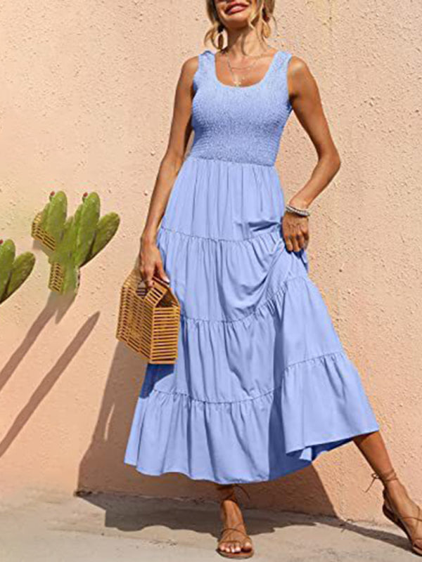 Maxi Dress Fit and Flare Shirred