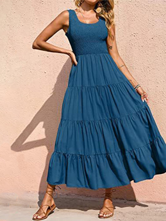 Maxi Dress Fit and Flare Shirred