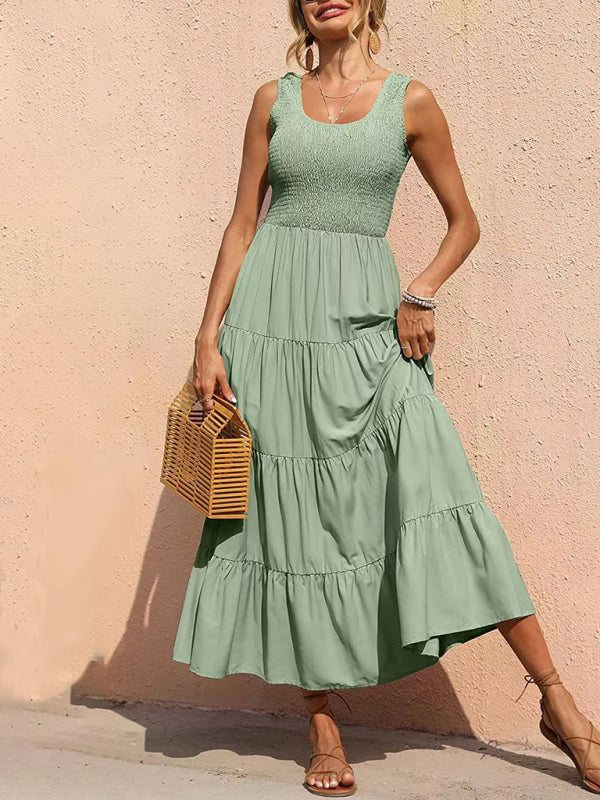 Maxi Dress Fit and Flare Shirred