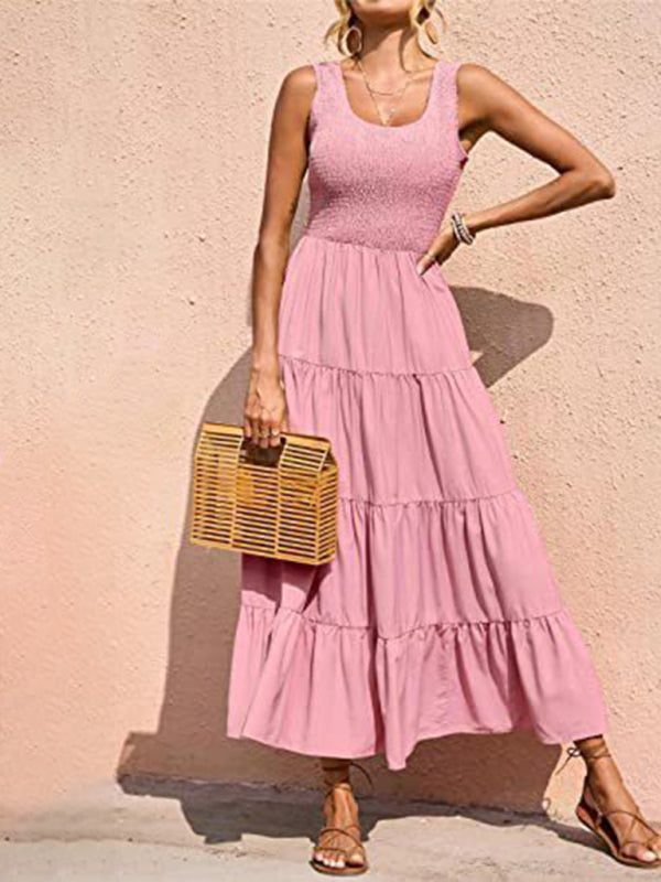 Maxi Dress Fit and Flare Shirred