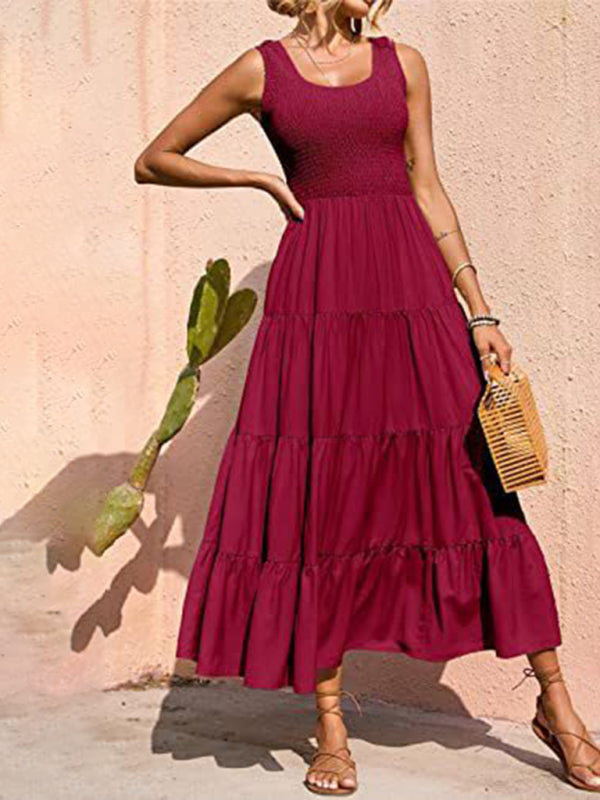 Maxi Dress Fit and Flare Shirred