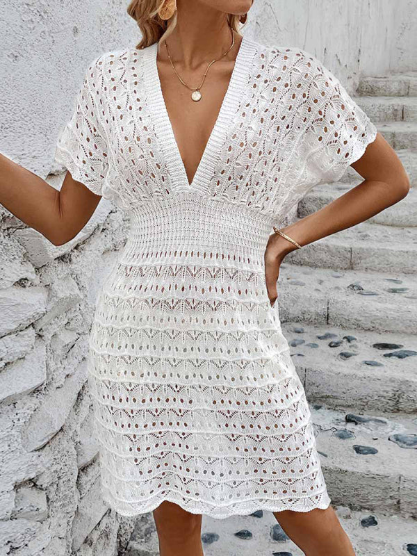 Deep V-neck Beach Cover-up Dress