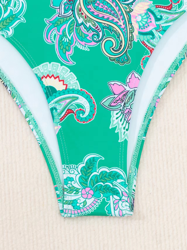 Halterneck Swimsuit Paisley Print