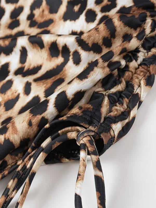 Animal Print Swimsuit Bandeau Strapless