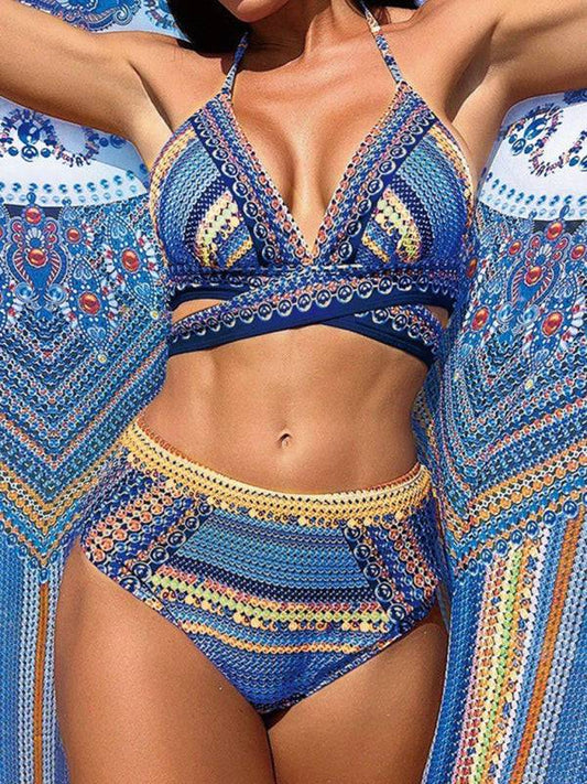 Bikini High Waist Swimsuit Three Piece Set