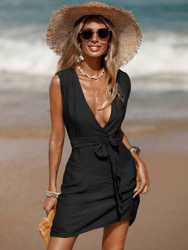 Beach Dress Cover-up Deep V-Neck