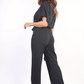 Casual Belted Wide Leg Jumpsuit