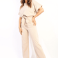 Casual Belted Wide Leg Jumpsuit