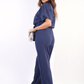 Casual Belted Wide Leg Jumpsuit