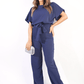 Casual Belted Wide Leg Jumpsuit