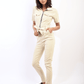 Collared V-Neckline Zip Up with Tie Belt Jumpsuit