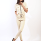 Collared V-Neckline Zip Up with Tie Belt Jumpsuit