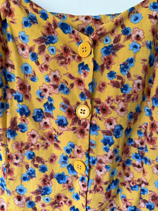Primark Yellow Floral Jumpsuit Size 12