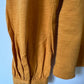 Ex. White Stuff Jossy Cotton Jersey Mustard Pintuck High Neck Blouse  10, 12, 14