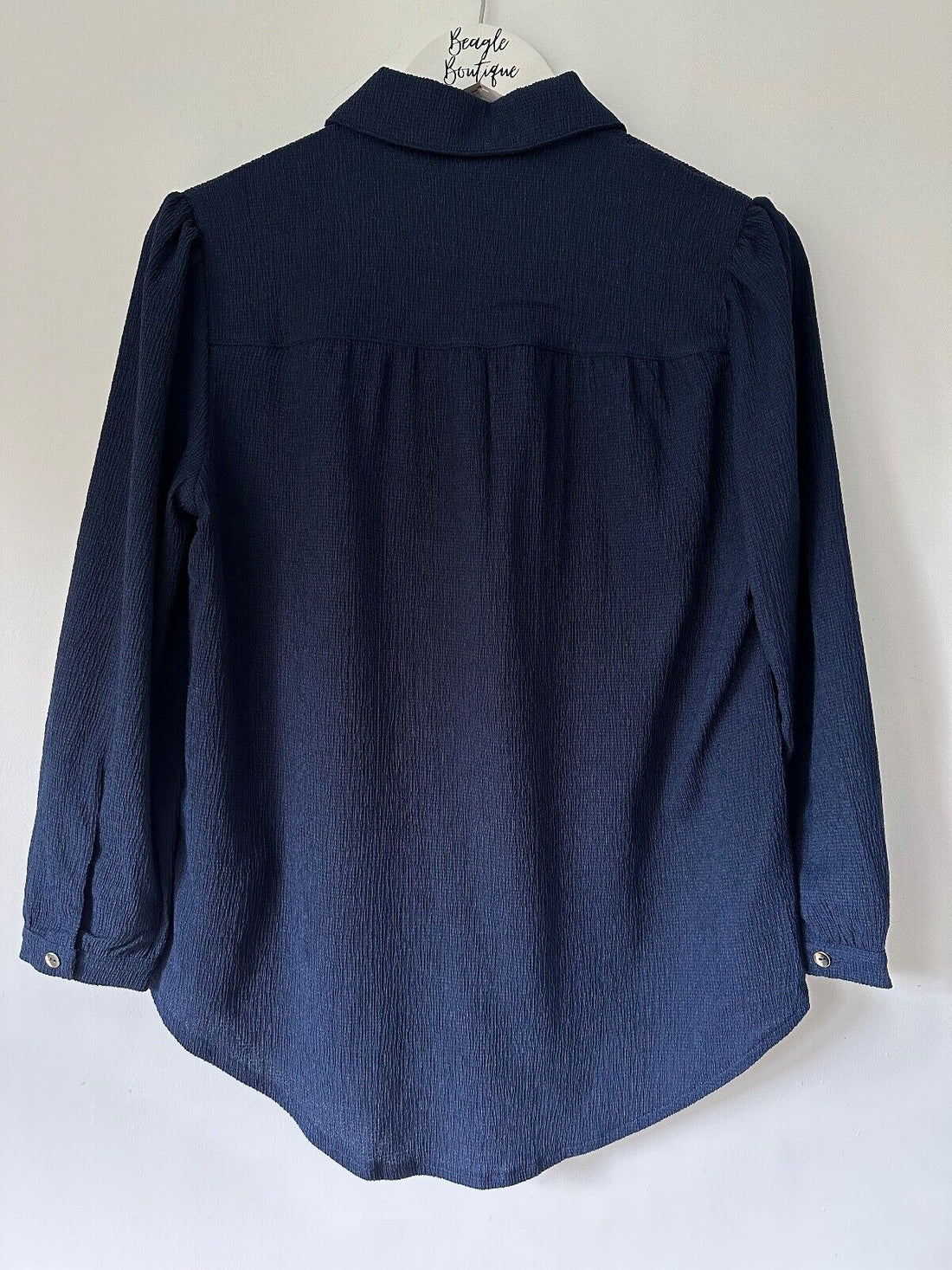 Dorothy Perkins Navy Waffled Textured Blouse Size 10 - BB Fashion Outlet