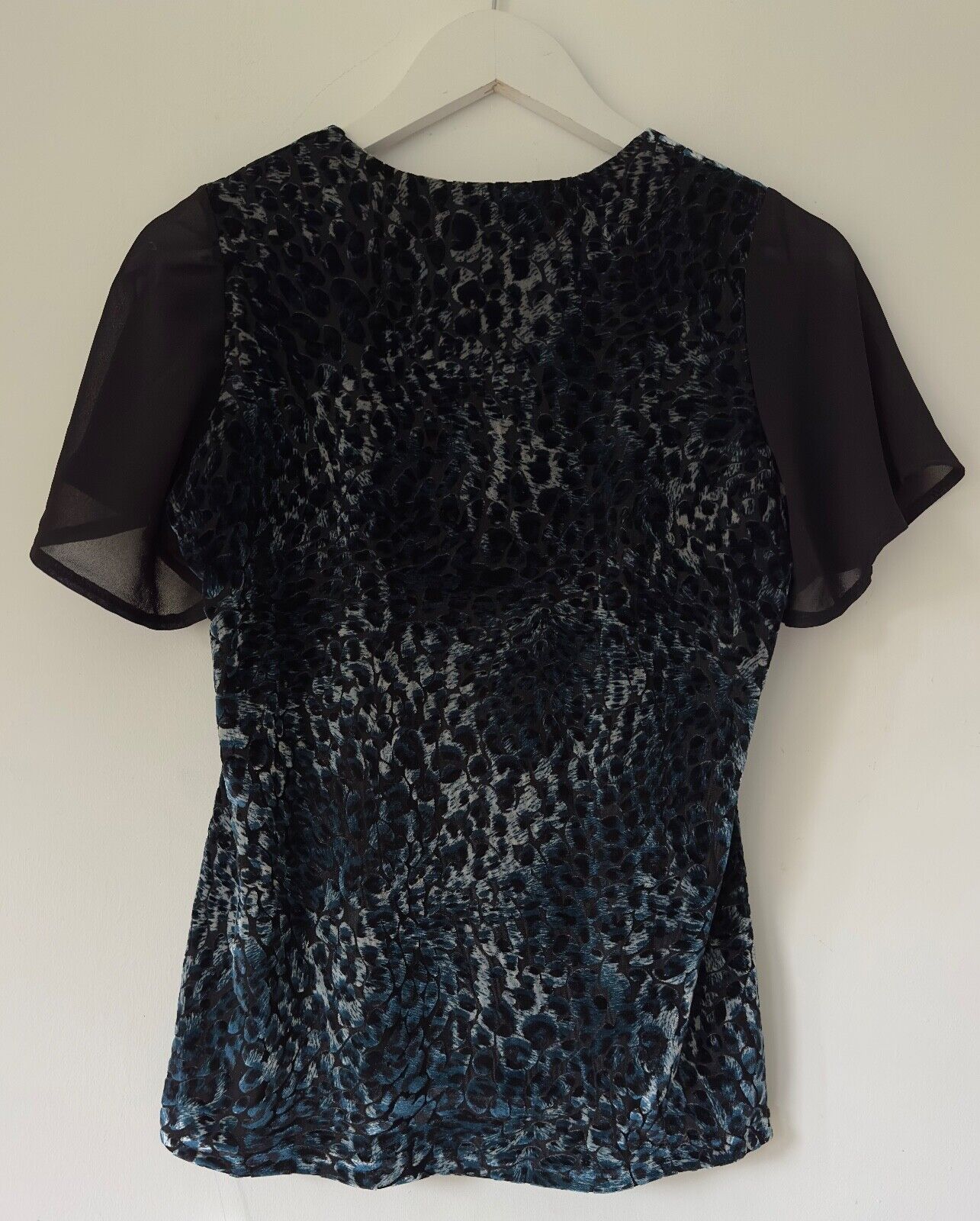 Nightingales Lined Top Size 10 Mesh Sleeves Velvet Textured