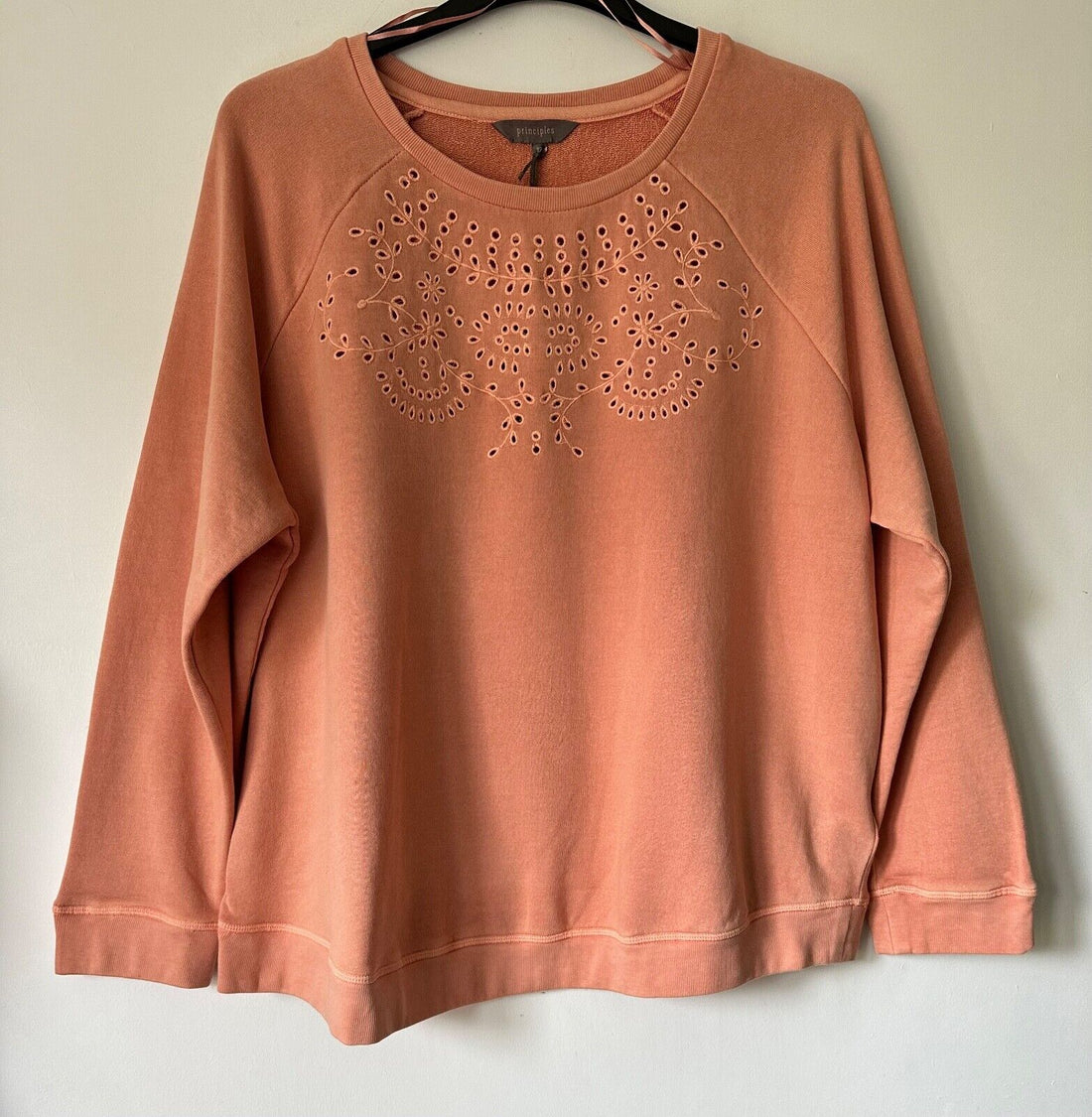 Principles Broderie Sweatshirt Orange Sizes 10, 12, 14, 16, 18, 20, 22, 24, 26 - BB Fashion Outlet