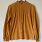 Ex. White Stuff Jossy Cotton Jersey Mustard Pintuck High Neck Blouse  10, 12, 14