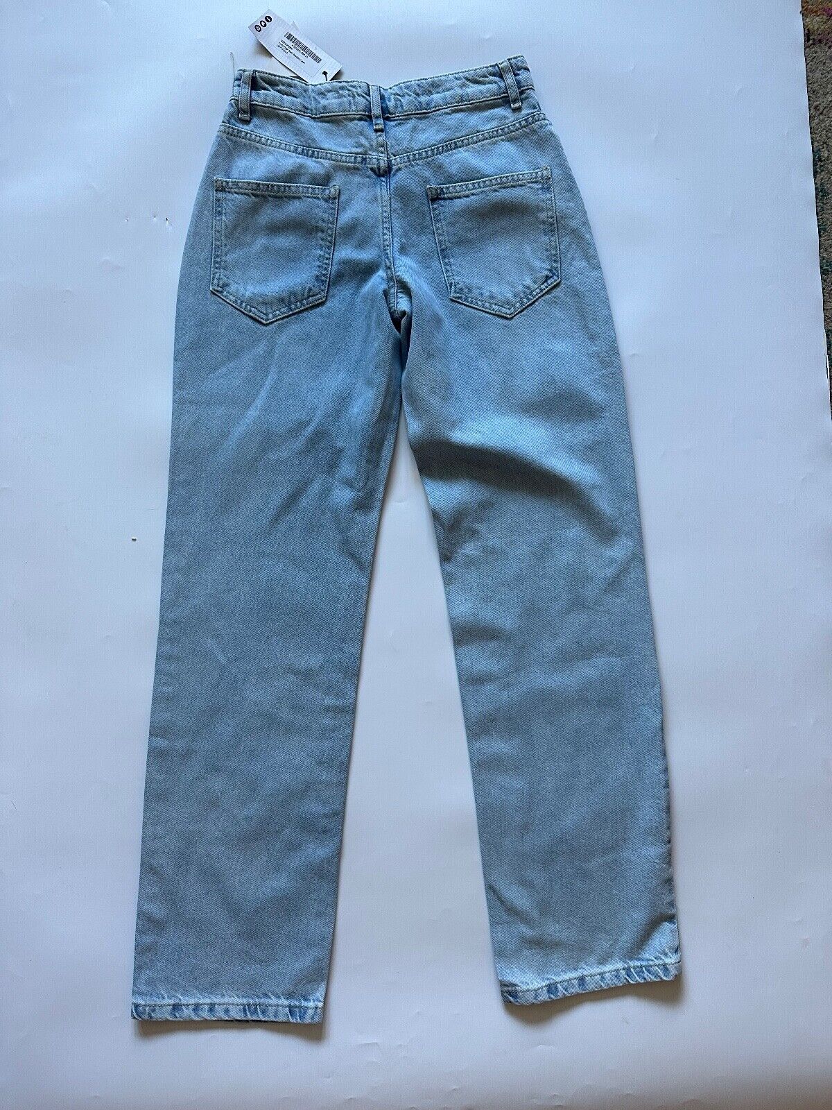 Ex. Boohoo Petite Thigh Slash Boyfriend Jean Size 6 Light Blue Inside Leg 32"