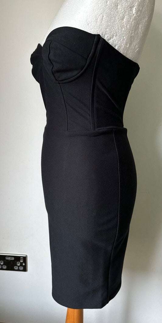 Topshop Black Bandeau Bodycon Dress Sizes 6, 8, 10