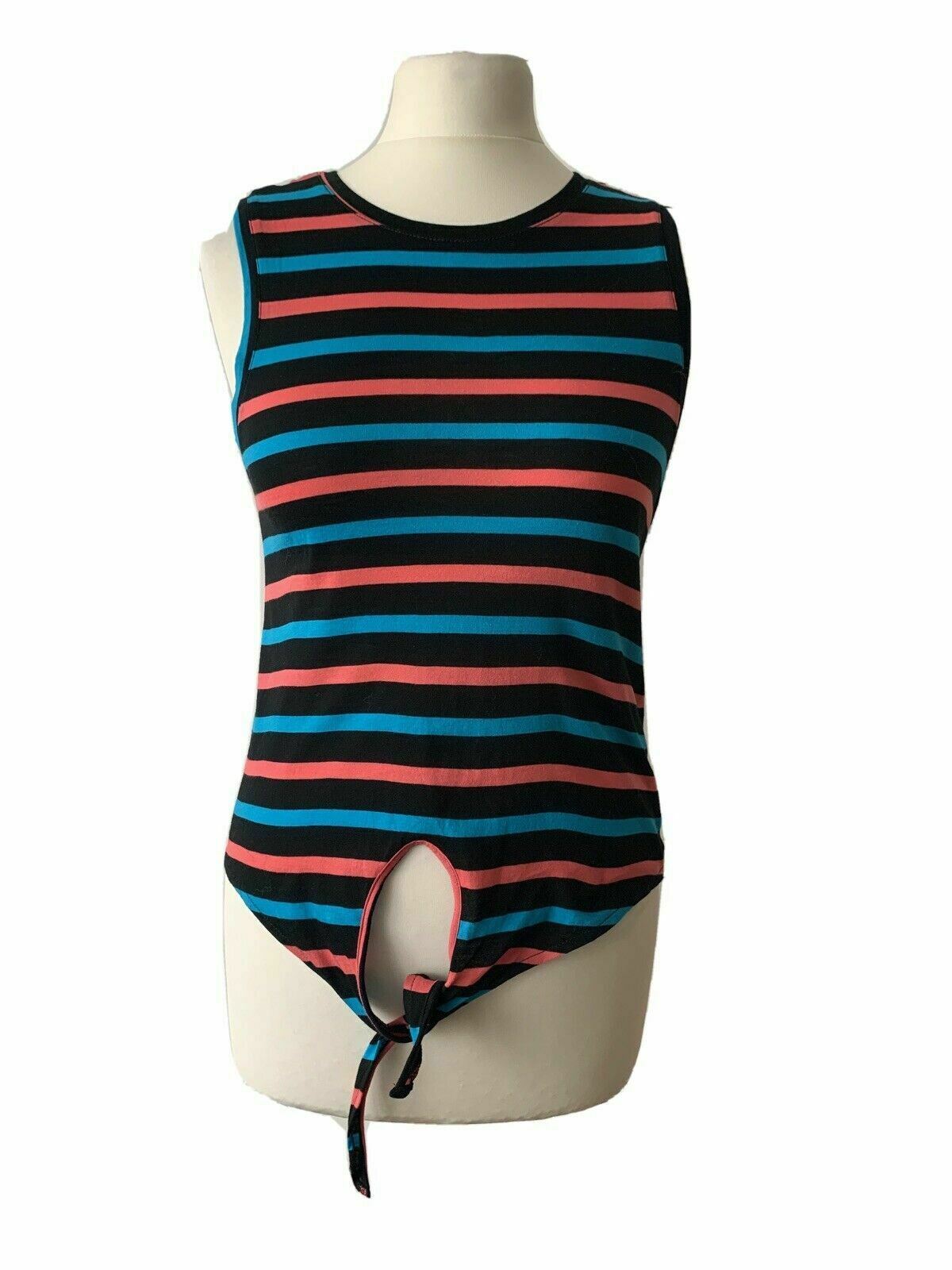 Topshop Sleeveless Tie Top Striped Size 8 - Beagle Boutique Fashion Outlet