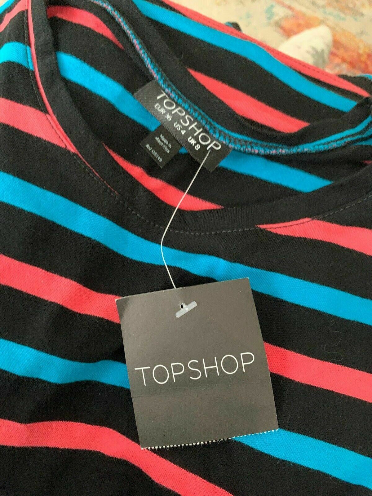 Topshop Sleeveless Tie Top Striped Size 8 - Beagle Boutique Fashion Outlet