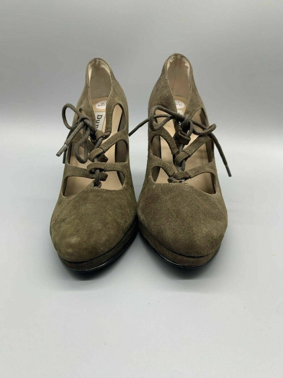 Dune Suede Lace Up High Heels Size 7 UK / 40 Euro Brown