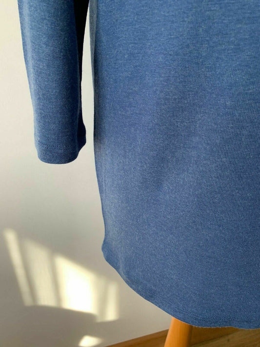 BikBok AL Alba Jersey Top Blue Full Zip back Size M NEW