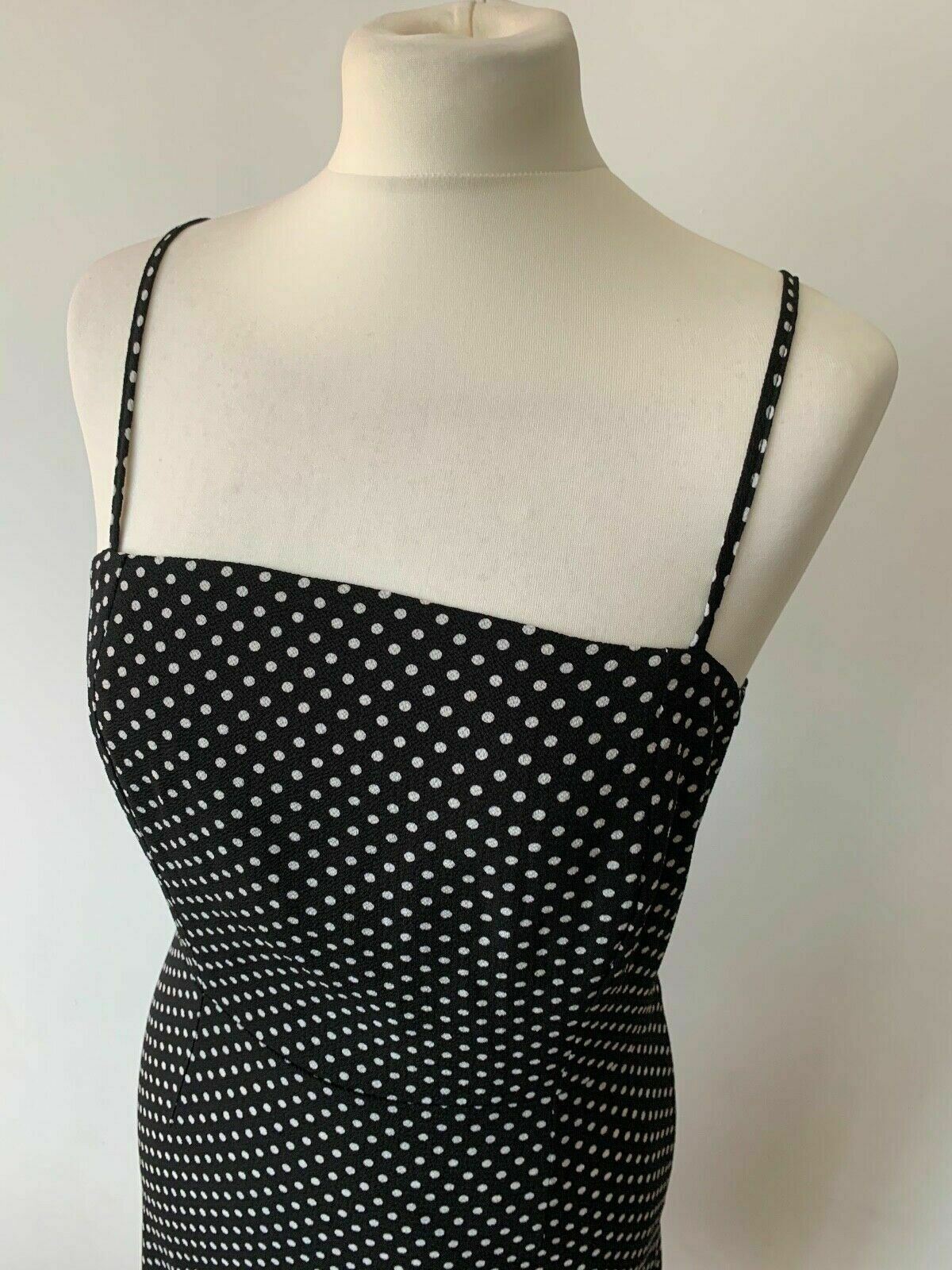 Brave Soul Strappy Mini Dress Size S Black Polka Dot