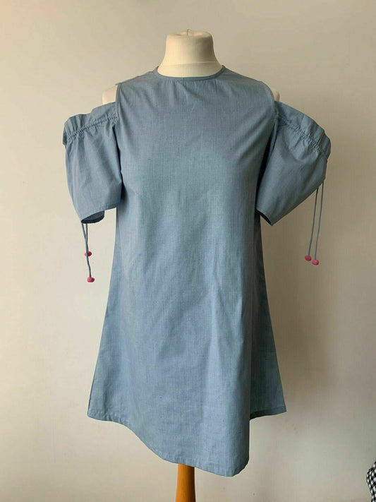 Brave Soul Gloria Cold Shoulder Chambray Dress Size S - Beagle Boutique Fashion Outlet