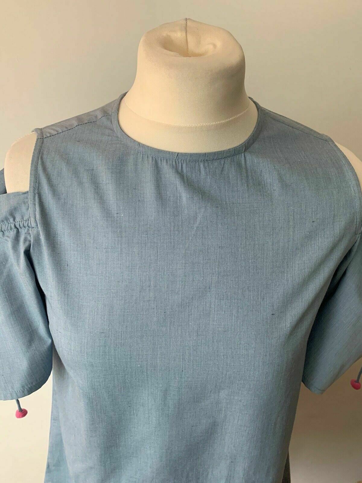 Brave Soul Gloria Cold Shoulder Chambray Dress Size S - Beagle Boutique Fashion Outlet