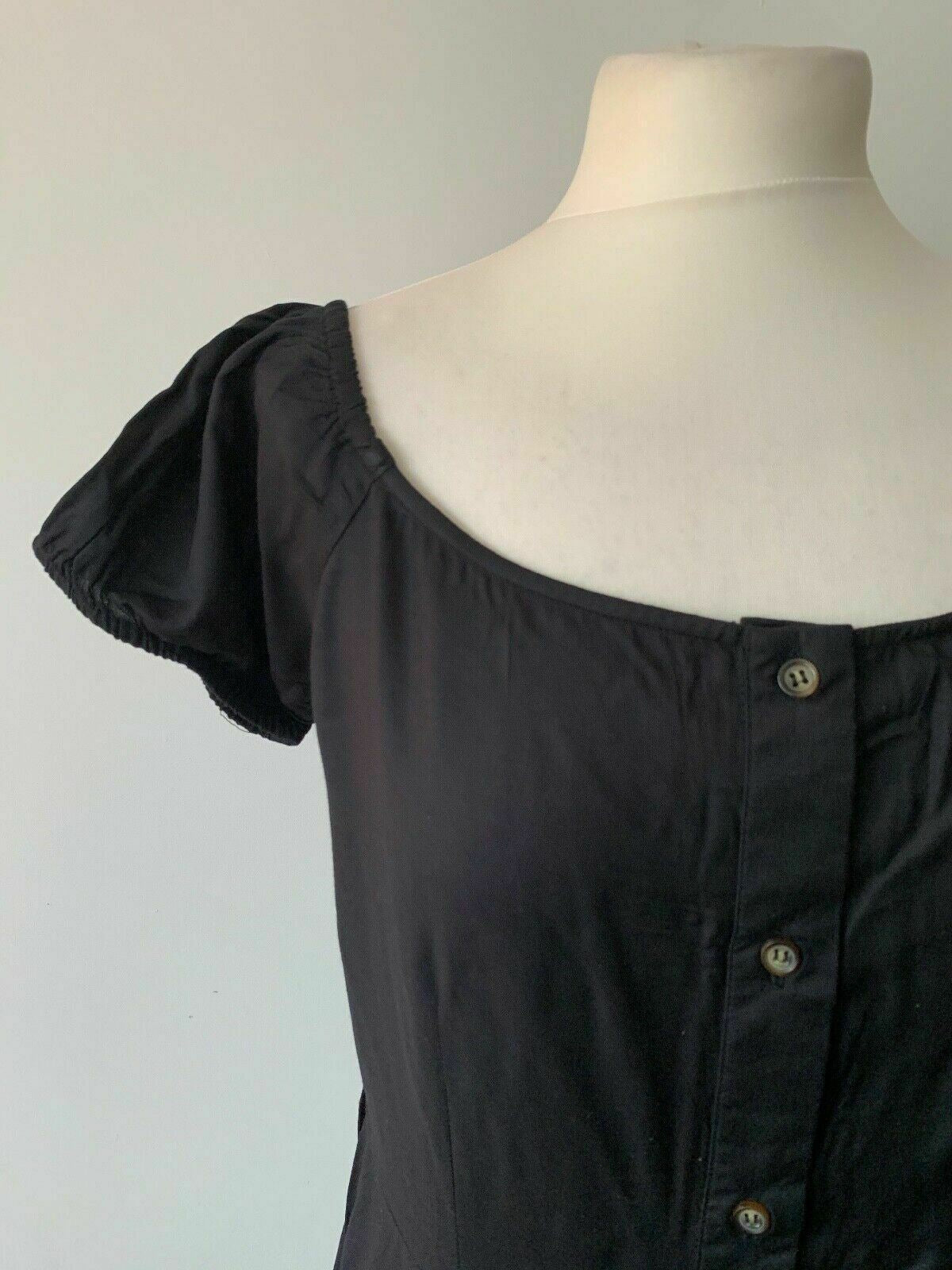 Brave Soul Black Off the shoulder Dress Size L Button Down - Beagle Boutique Fashion Outlet