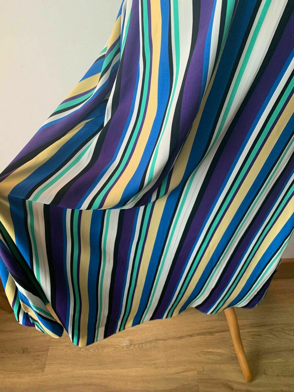 Brave Soul Blue Stripe Tie Front Maxi Dress Size S Shirred back